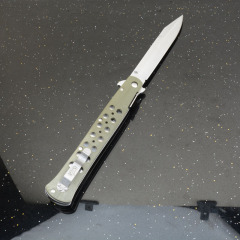 Cold Steel 26SXP Ti-Lite Flipper Knife 5.59" 440c Plain Satin Blade, Green Zy-Ex Handles