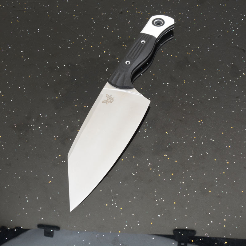 BM Station Knife Fixed Blade 5.82" CPM-154 Black Clip Point Blade, OD G10 Handles with G10 Bolsters, Plastic Sheath - 4010BK-01