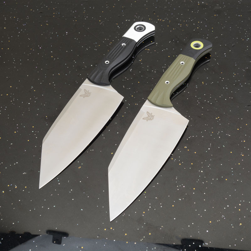 BM Station Knife Fixed Blade 5.82" CPM-154 Black Clip Point Blade, OD G10 Handles with G10 Bolsters, Plastic Sheath - 4010BK-01