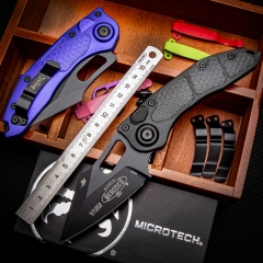 MT Stitch-I AUTO Folding Knife 3.03" M390 Black Blade, T6-6061 Handles