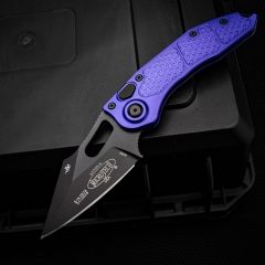 MT Stitch-I AUTO Folding Knife 3.03" M390 Black Blade, T6-6061 Handles
