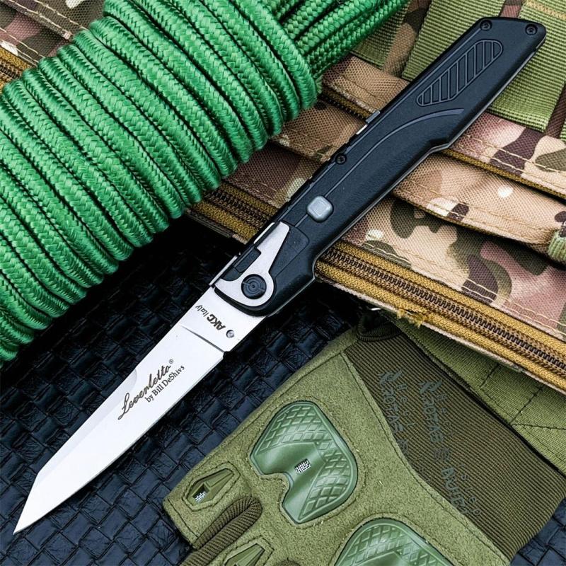 Large Italy AKC Godfather Stiletto Colt OTF AUTO Knife 4.37" 440C Steel Blade, Nylon Fiber Handles