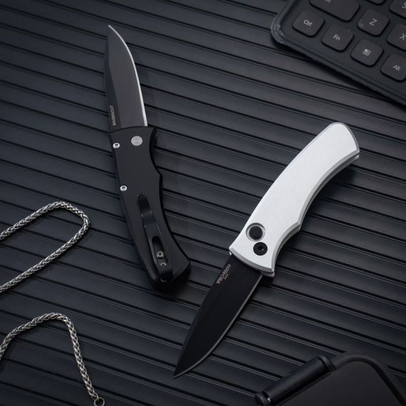 Pro-Tech 201 Godfather AUTO Folding Knife 2.64" D2 Plain Blade, Aviation Aluminum Handles