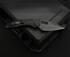 MT Stitch-I AUTO Folding Knife 3.03" M390 Black Blade, T6-6061 Handles