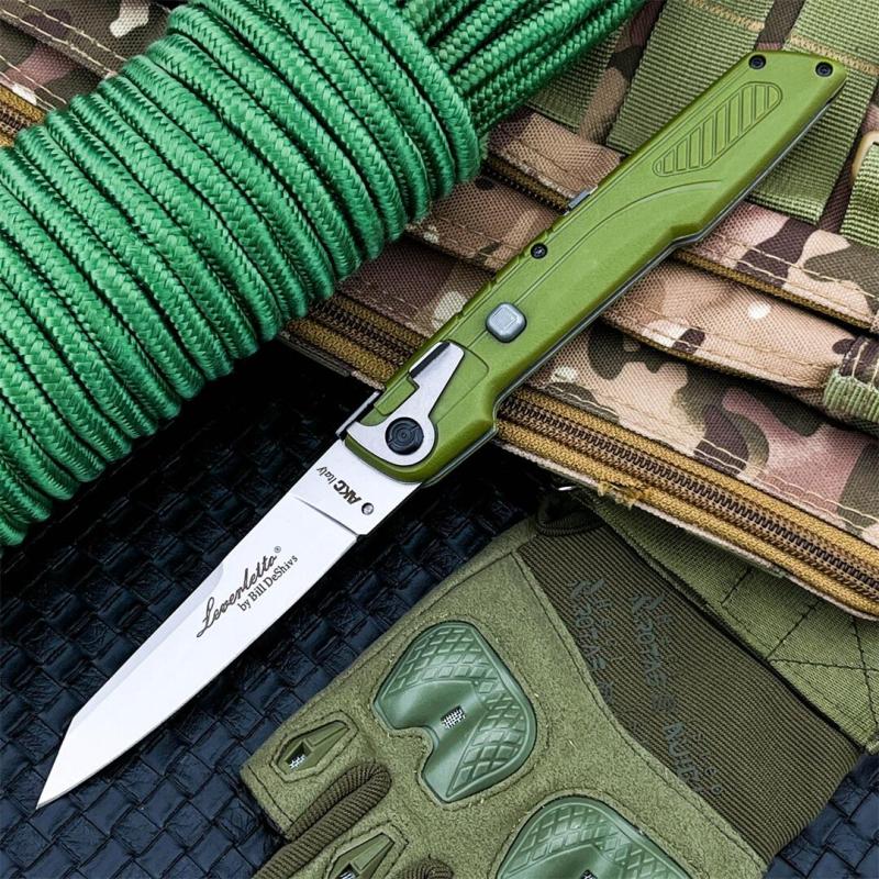 Large Italy AKC Godfather Stiletto Colt OTF AUTO Knife 4.37" 440C Steel Blade, Nylon Fiber Handles