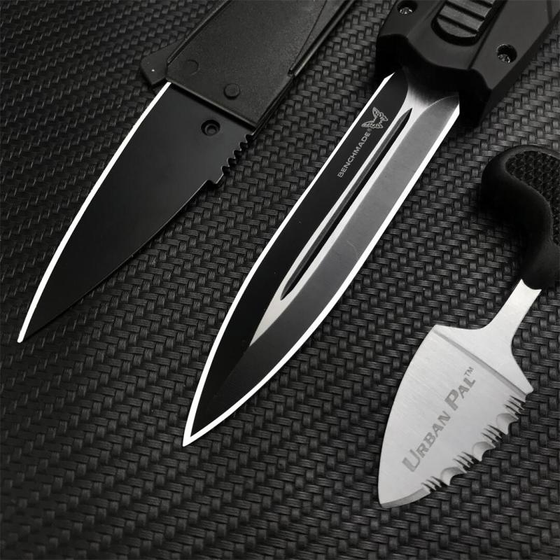 3PC/Set 3300 Infidel Dagger AUTO OTF Knife 3.62'' 440C Double Edge Blade, ABS Handles