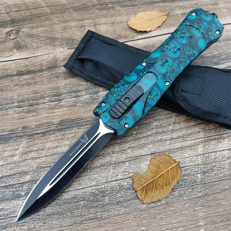 BM 3300 Infidel Dagger AUTO OTF Knife 3.62'' 440C Double Edge Blade, ABS Handles