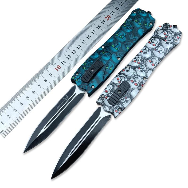 BM 3300 Infidel Dagger AUTO OTF Knife 3.62'' 440C Double Edge Blade, ABS Handles