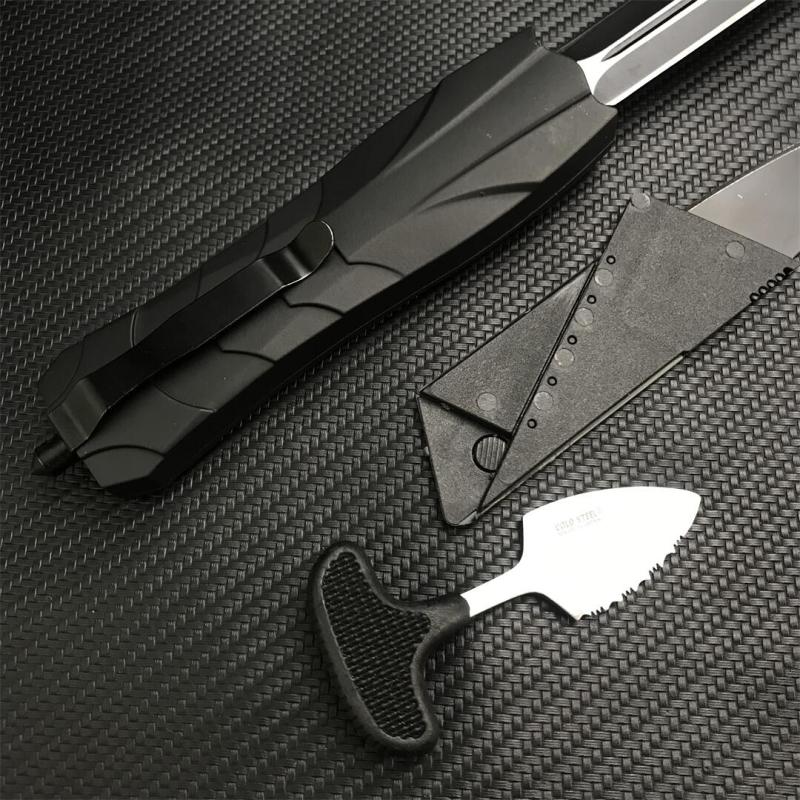 3PC/Set 3300 Infidel Dagger AUTO OTF Knife 3.62'' 440C Double Edge Blade, ABS Handles