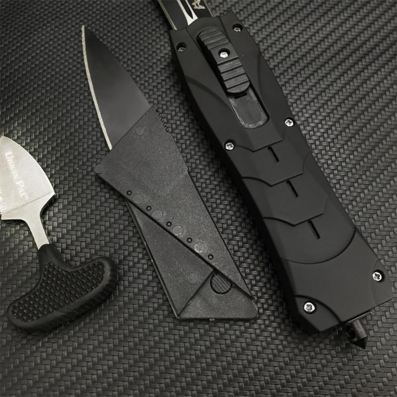 3PC/Set 3300 Infidel Dagger AUTO OTF Knife 3.62'' 440C Double Edge Blade, ABS Handles