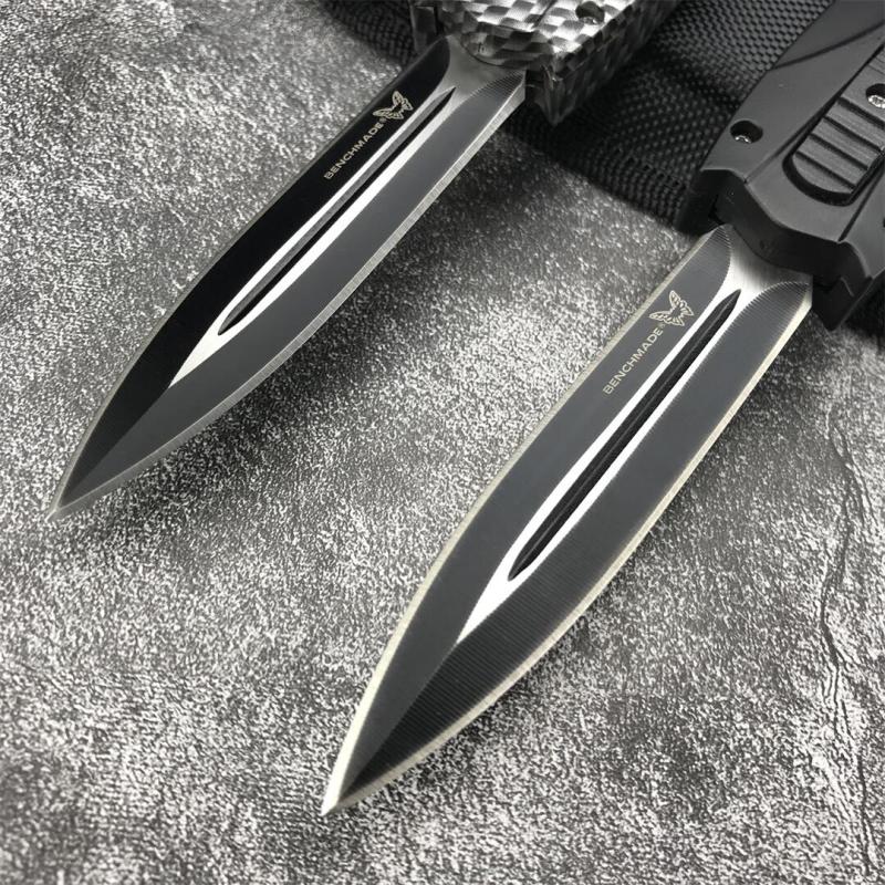 BM 3300 Infidel Dagger AUTO OTF Knife 3.62'' 440C Double Edge Blade, ABS Handles