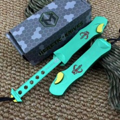 Heretic Knives V3 Bounty hunter OTF AUTO 3.46" M390 Stonewashed Blade, Aviation Aluminum Handles