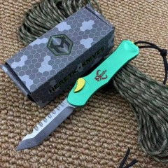 Heretic Knives V3 Bounty hunter OTF AUTO 3.46" M390 Stonewashed Blade, Aviation Aluminum Handles