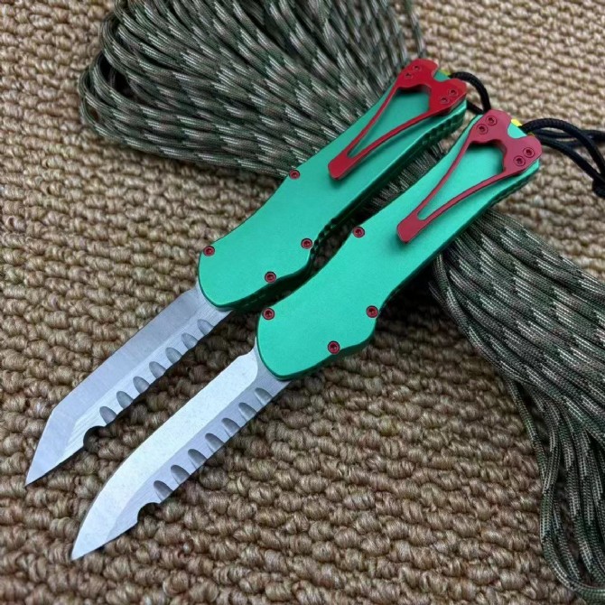 Heretic Knives V3 Bounty hunter OTF AUTO 3.46" M390 Stonewashed Blade, Aviation Aluminum Handles
