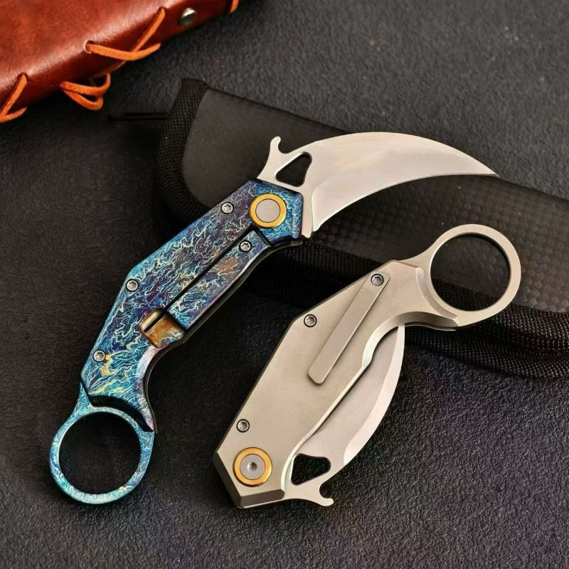 Titanium Claw karambit Tactical Fixed Blade Knife