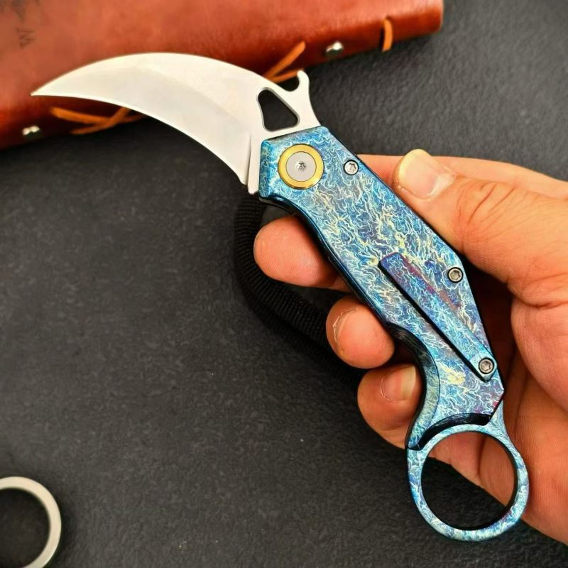 Titanium Claw karambit Tactical Fixed Blade Knife
