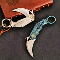 Titanium Claw karambit Tactical Fixed Blade Knife