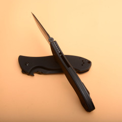 Kershaw Emerson 6045BLK Folding Knife 3.54" Working Finish 8Cr13mov Drop Point Blade, Black G10 Handles