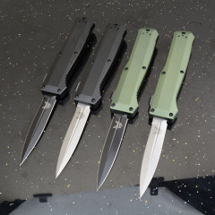 BM 4700FE AUTO OTF Knife 3.35" S30V Double Edge Blade, Aviation Aluminum Handles