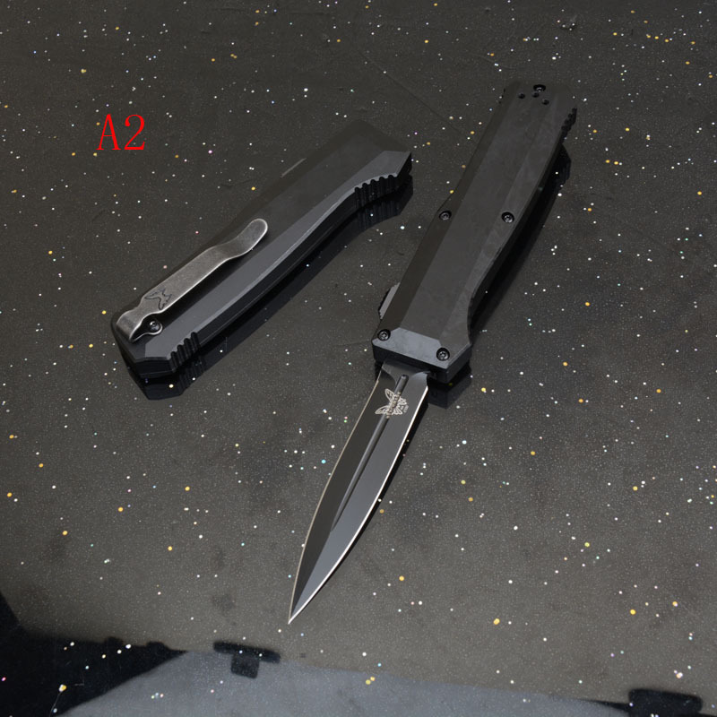 BM 4700FE AUTO OTF Knife 3.35" S30V Double Edge Blade, Aviation Aluminum Handles