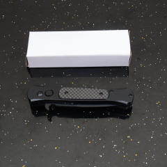 Black Carbon OTF Folding Knife Assisted 3.54" 8Cr13 Plain Blade, Aluminum Alloy Handles