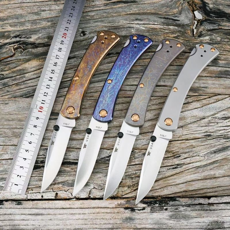 BK 110 Folding Knife 3.62" S45VN Blade, TC4 Handles, Lockback