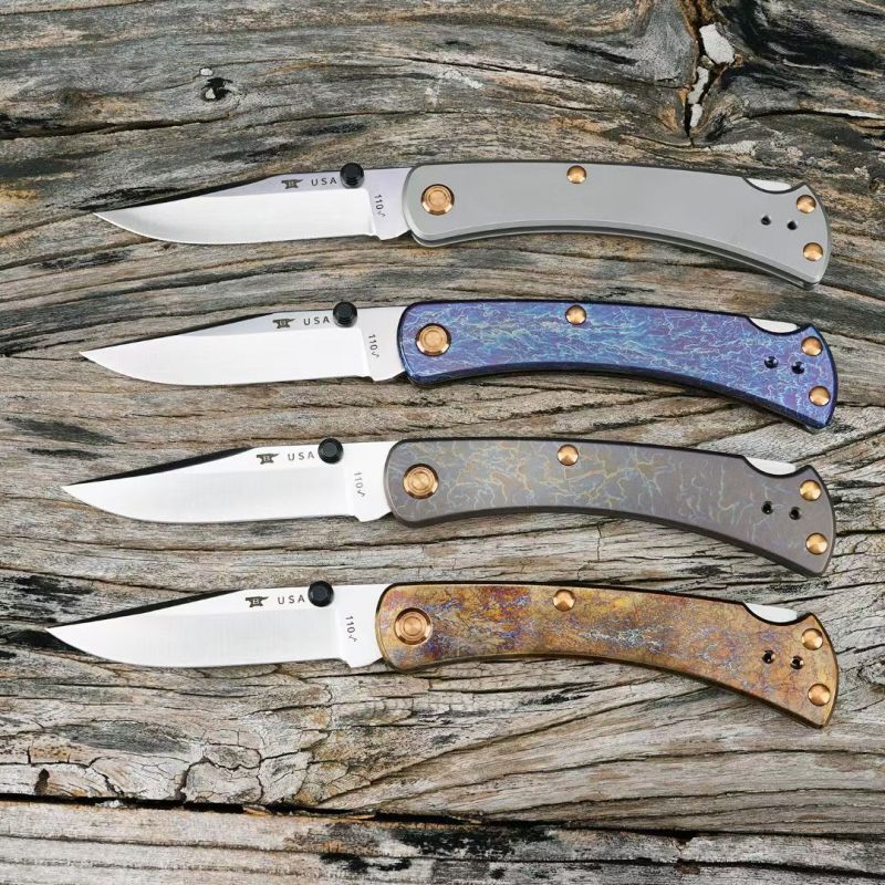 BK 110 Folding Knife 3.62" S45VN Blade, TC4 Handles, Lockback