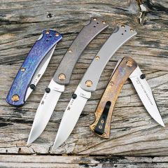 BK 110 Folding Knife 3.62" S45VN Blade, TC4 Handles, Lockback