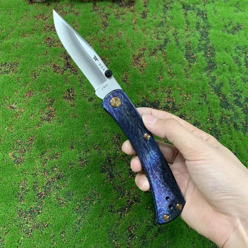 BK 110 Folding Knife 3.62" S45VN Blade, TC4 Handles, Lockback