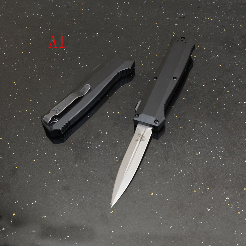 BM 4700FE AUTO OTF Knife 3.35" S30V Double Edge Blade, Aviation Aluminum Handles