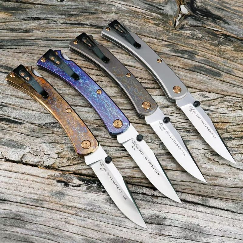 BK 110 Folding Knife 3.62" S45VN Blade, TC4 Handles, Lockback