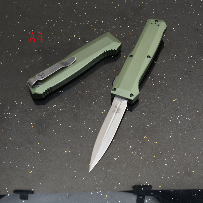 BM 4700FE AUTO OTF Knife 3.35" S30V Double Edge Blade, Aviation Aluminum Handles