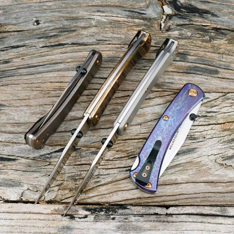 BK 110 Folding Knife 3.62" S45VN Blade, TC4 Handles, Lockback