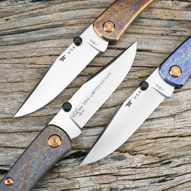 BK 110 Folding Knife 3.62" S45VN Blade, TC4 Handles, Lockback