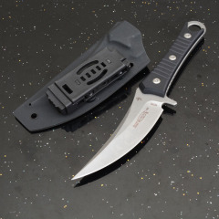 MT SBK Borka Fixed Blade Knife 4.33" M390 Dagger Blade, Milled Black G10 Handles