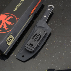 MT SBK Borka Fixed Blade Knife 4.33" M390 Dagger Blade, Milled Black G10 Handles