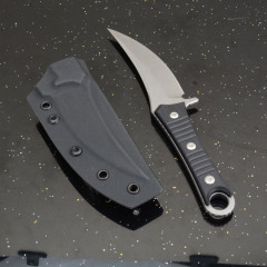 MT SBK Borka Fixed Blade Knife 4.33" M390 Dagger Blade, Milled Black G10 Handles