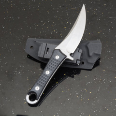 MT SBK Borka Fixed Blade Knife 4.33" M390 Dagger Blade, Milled Black G10 Handles