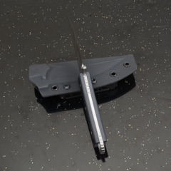 MT SBK Borka Fixed Blade Knife 4.33" M390 Dagger Blade, Milled Black G10 Handles