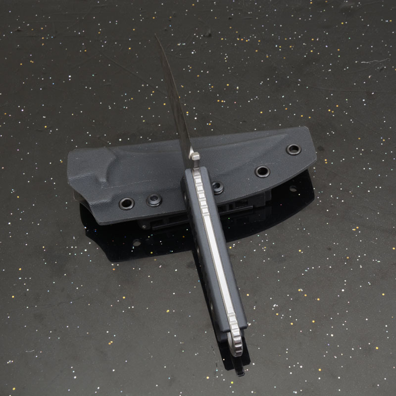 MT SBK Borka Fixed Blade Knife 4.33" M390 Dagger Blade, Milled Black G10 Handles