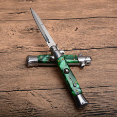 Italy AKC Godfather Stiletto Mafia OTF AUTO Knife 3.77" 440c Steel Blade, Acrylic Handles