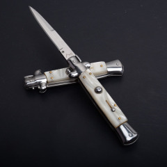 Italy AKC Godfather Stiletto Mafia OTF AUTO Knife 3.77" 440c Steel Blade, Acrylic Handles