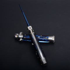 Italy AKC Godfather Stiletto Mafia OTF AUTO Knife 3.77" 440c Steel Blade, Acrylic Handles