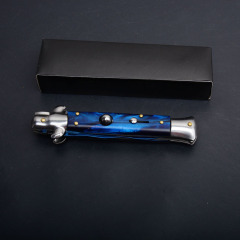 Italy AKC Godfather Stiletto Mafia OTF AUTO Knife 3.77" 440c Steel Blade, Acrylic Handles