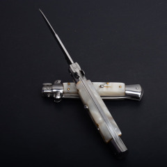 Italy AKC Godfather Stiletto Mafia OTF AUTO Knife 3.77" 440c Steel Blade, Acrylic Handles