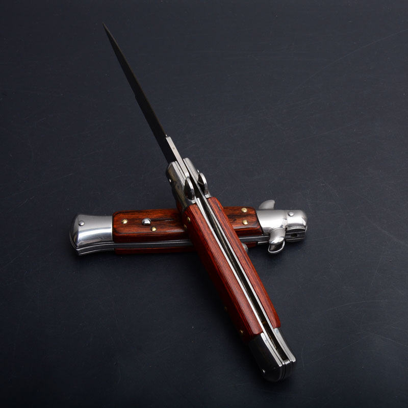 Italy AKC Godfather Stiletto Mafia OTF AUTO Knife 3.77" 440c Steel Blade, Acrylic Handles