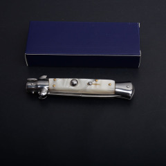 Italy AKC Godfather Stiletto Mafia OTF AUTO Knife 3.77" 440c Steel Blade, Acrylic Handles