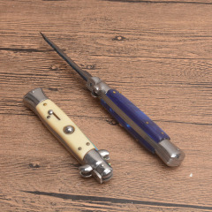 Italy AKC Godfather Stiletto Mafia OTF AUTO Knife 3.77" 440c Steel Blade, Acrylic Handles