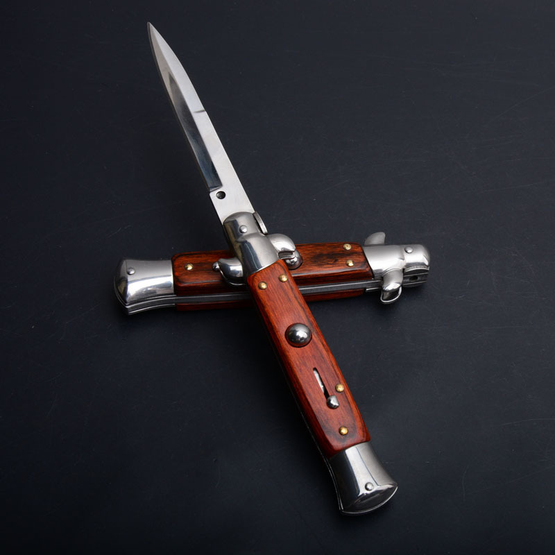 Italy AKC Godfather Stiletto Mafia OTF AUTO Knife 3.77" 440c Steel Blade, Acrylic Handles