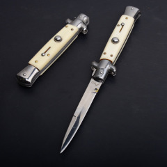 Italy AKC Godfather Stiletto Mafia OTF AUTO Knife 3.77" 440c Steel Blade, Acrylic Handles